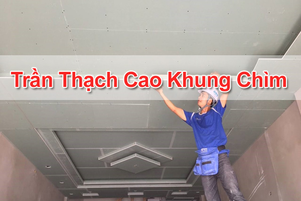 trần thạch cao khung chìm Trần thạch cao khung chìm