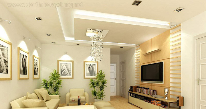 Trần thạch cao kết hợp với tranh