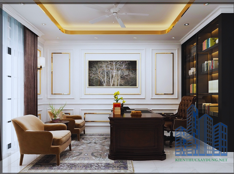 thợ đắp phù điêu tay nghề cao Phào chỉ trang trí tường phòng khách, phòng làm việc