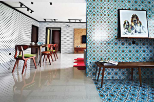 Sử dụng gạch mosaic để trang trí phòng khách thêm ấn tượng
